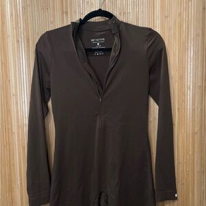 Set Active Brown Long Sleeve Bodysuit